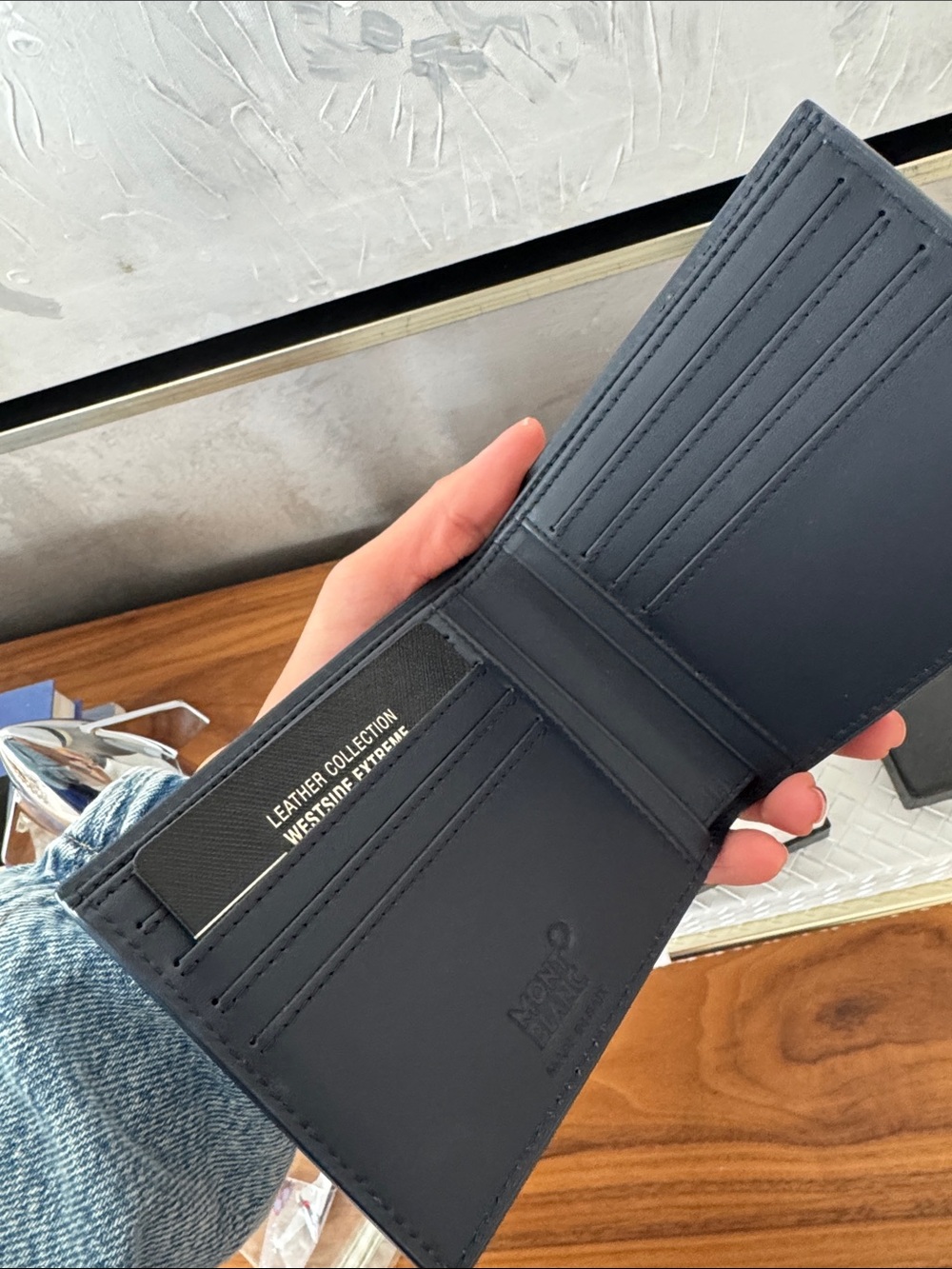 Montblanc Men's Black Leather Bifold Wallet - Picture 3 of 3